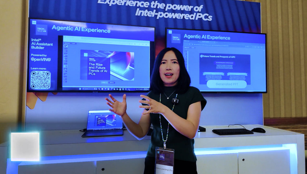 A Dra. Olena Zhu, chefe de soluções de IA do Grupo de Computação do Cliente da Intel, explica como uma nova versão do Intel® AI Assistant Builder lançada no início do próximo ano incluirá a capacidade de executar modelos híbridos de IA localmente no PC e com segurança na nuvem.