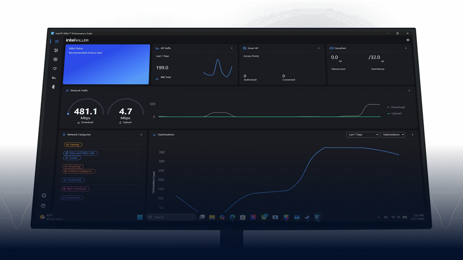 Intel Killer Intelligence Center dashboard
