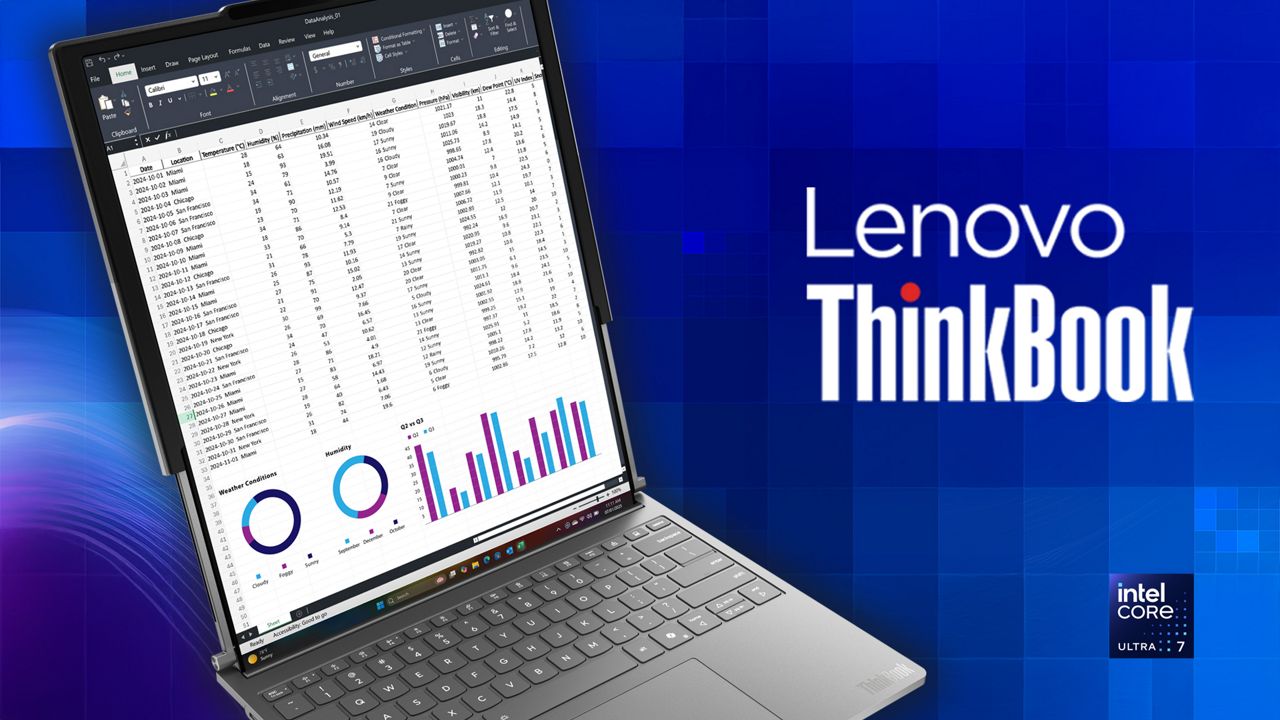 La Lenovo ThinkBook Plus Gen 6 Rollable pasó de ser un prototipo a convertirse en la primera de su tipo en el mercado en menos de dos años, gracias a la co-ingeniería con Intel. Esta discreta laptop con pantalla de 14 pulgadas —una PC con IA— se expande verticalmente hasta las 16.7 pulgadas mediante un simple gesto de la mano frente a los sensores o una tecla dedicada, y se retrae con la misma suavidad y silencio. Los usuarios pueden así reducir la necesidad de hacer scroll constante o usar múltiples pantallas, y maximizar el contenido visualizado, lo que mejora la eficiencia en el flujo de trabajo. Impulsada por un procesador Intel® Core™ Ultra, esta Copilot+ PC permite desbloquear experiencias con inteligencia artificial y ofrece procesamiento de alto rendimiento y bajo consumo. Además, gracias a la aceleración de IA integrada en el dispositivo —potenciada por las funciones de Lenovo AI Now—, el usuario puede generar textos e imágenes atractivos mediante IA generativa sin necesidad de conexión a internet. (Crédito: Lenovo)
