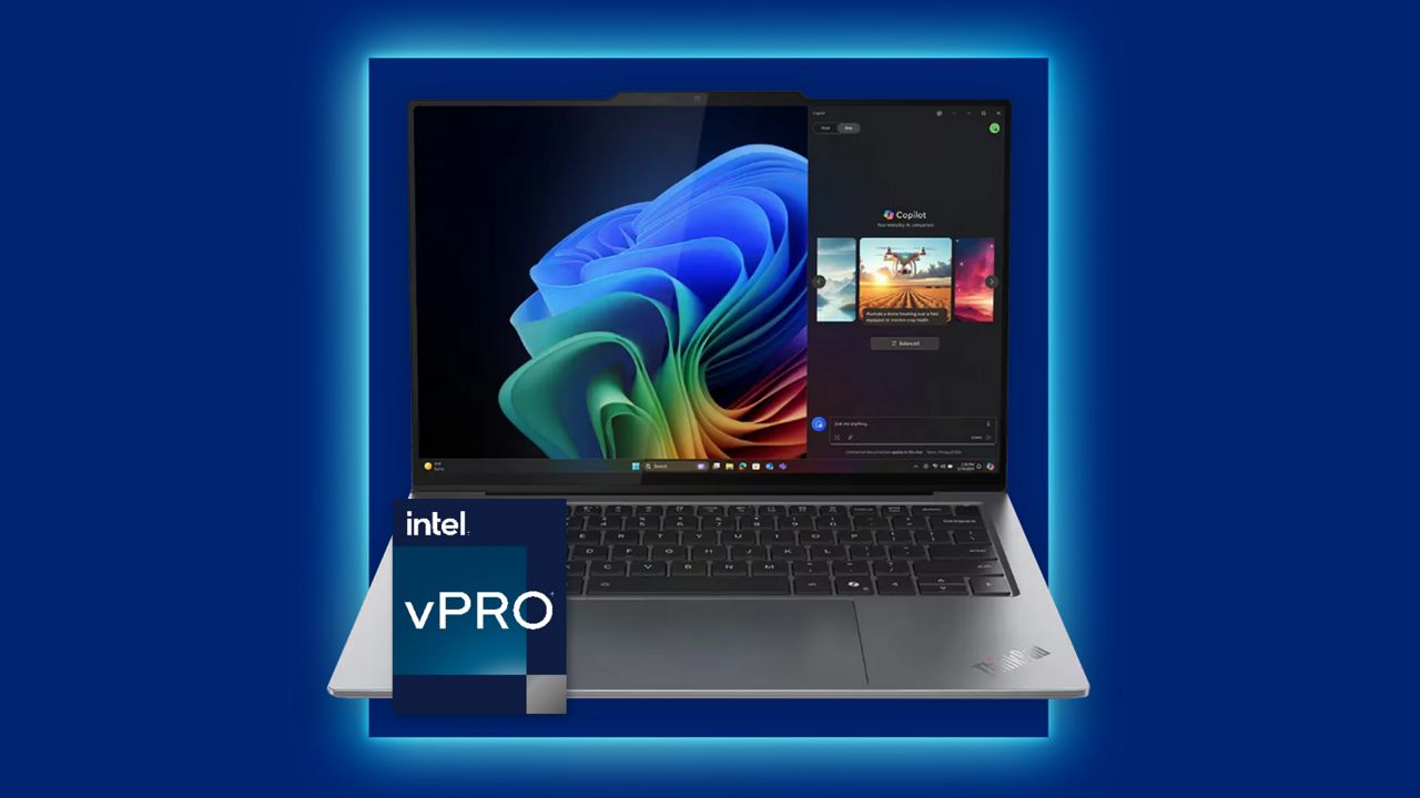 Portátil Lenovo ThinkPad X9 14 Aura Edition con insignia Intel.