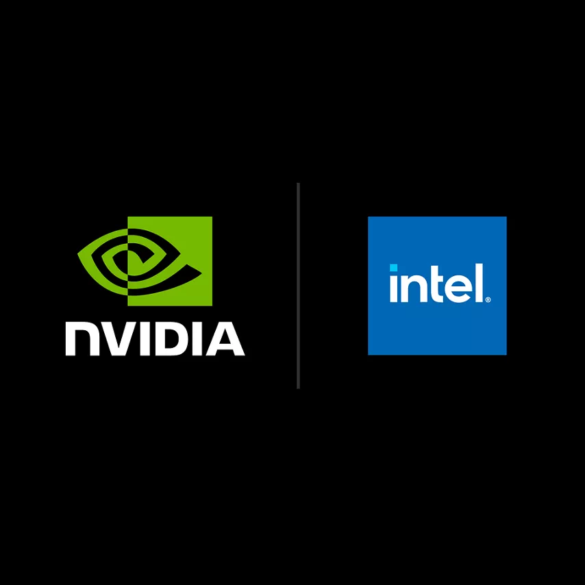A pair of logos representing the companies Intel and NVIDIA