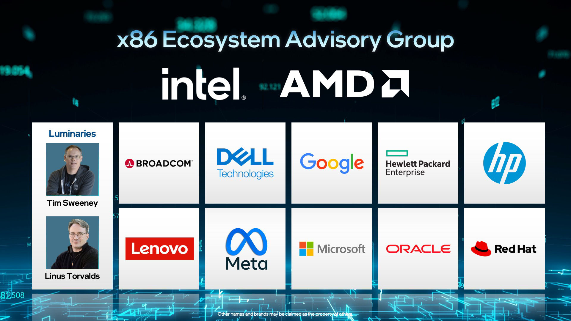 x86 ecosystem advisory group logos