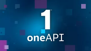 oneAPI wordmark treatment on spark background