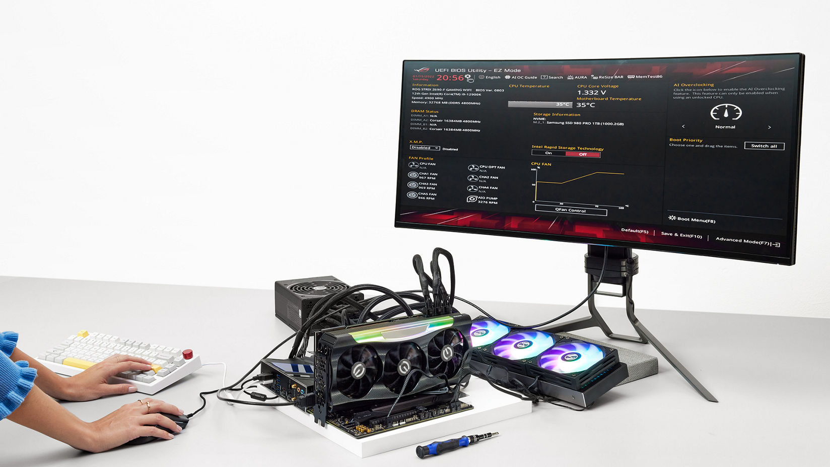 Photo of test run outside case