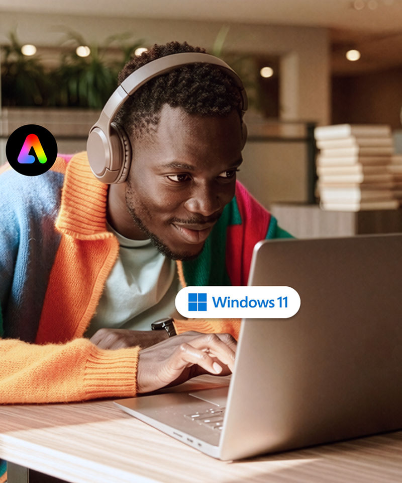 Intel Core Series 3 Guy on Laptop