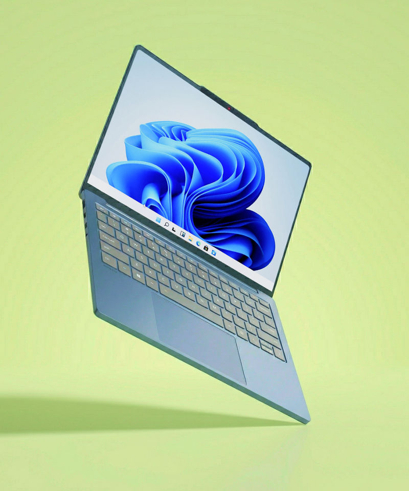 Intel Core Series 3 Laptop Green Background