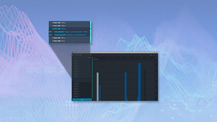 screenshot of a frame time analysis