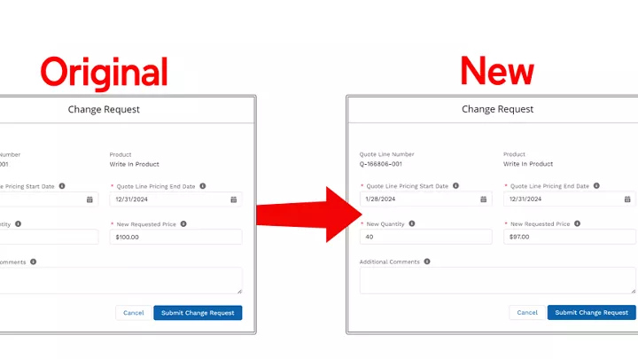 Change request submission