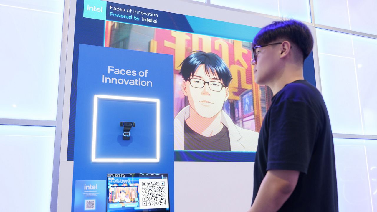 Intel AI photo booth at COMPUTEX 2025.