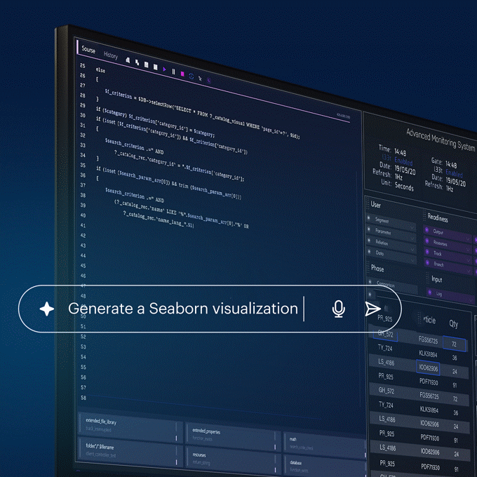 Developer coding AI applications on desktop