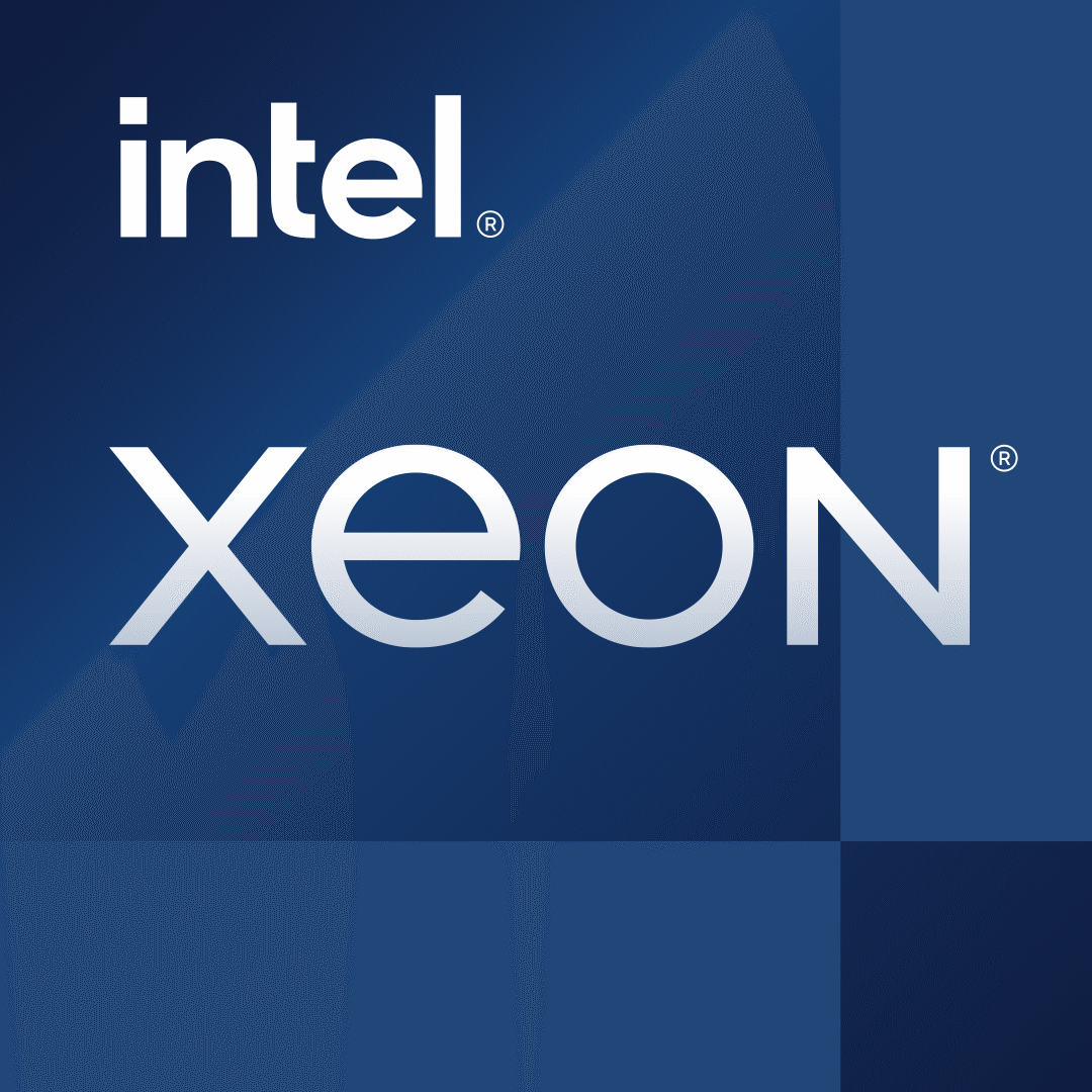 Intel Xeon processor badge. Includes embedded 16x9, 4x3, 1x1 renditions