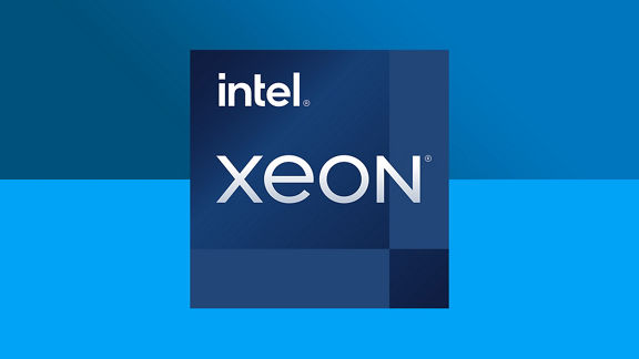 The Intel® Xeon® product badge on a blue background